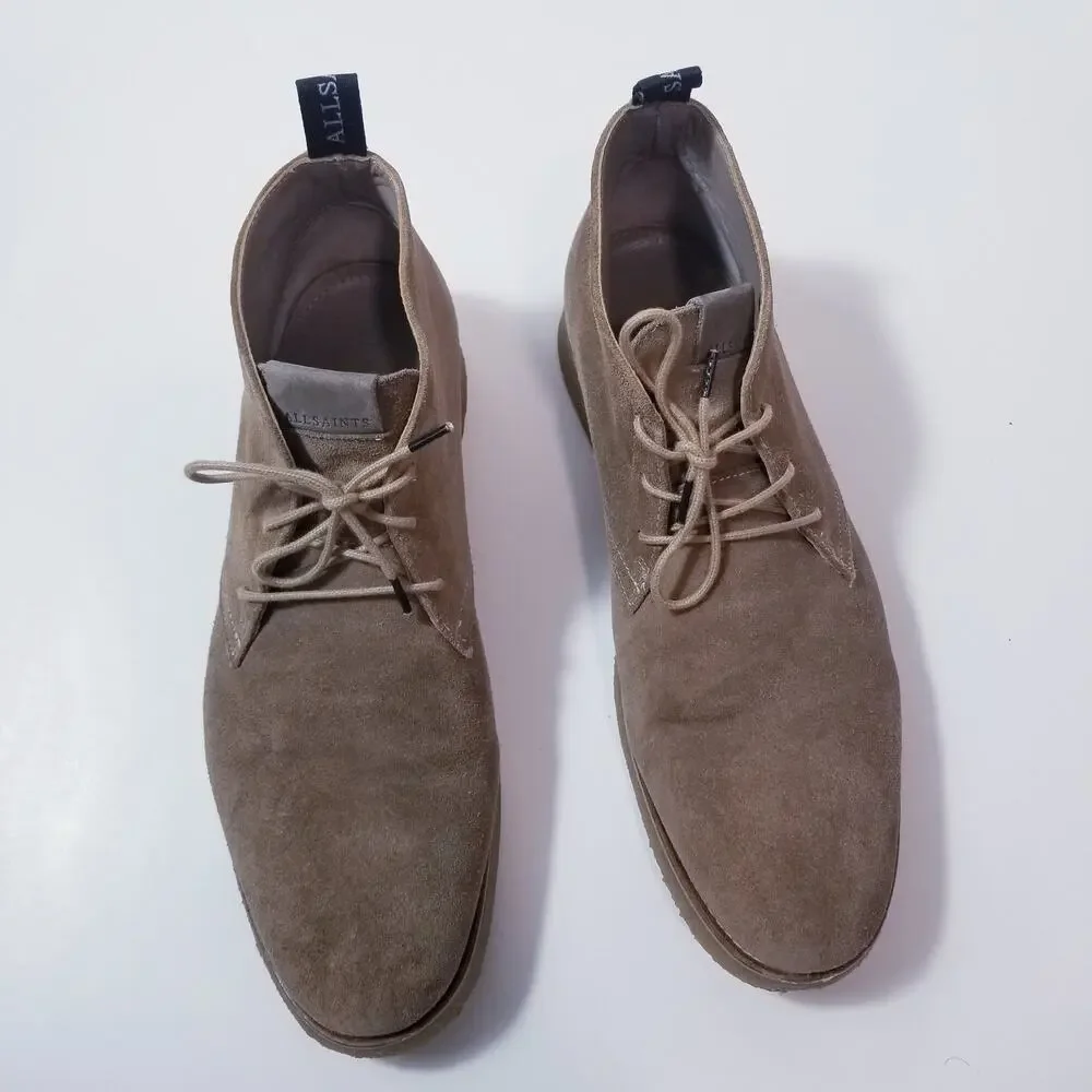 All Saints Men size 44  Brown Suede Leather Chukka Boots
